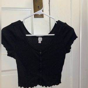 super cute black crop top